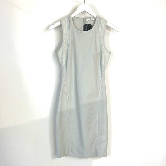 Helmut Lang Prism Compress Twill Mesh Cutout Dress - Picture 2 of 13